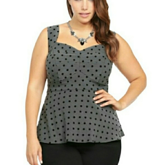 Polka dot peplum top - Picture 2 of 7